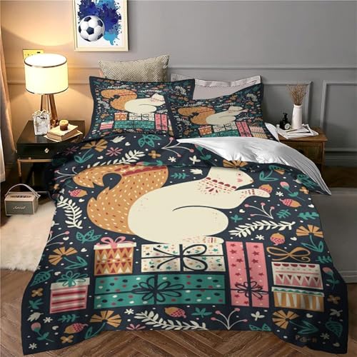 Housse de couette 3D confortable et hypoallergénique en microfibre king