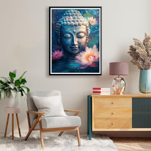Broderie Diamant Lotus Zen pour créer une déco de salon relaxante