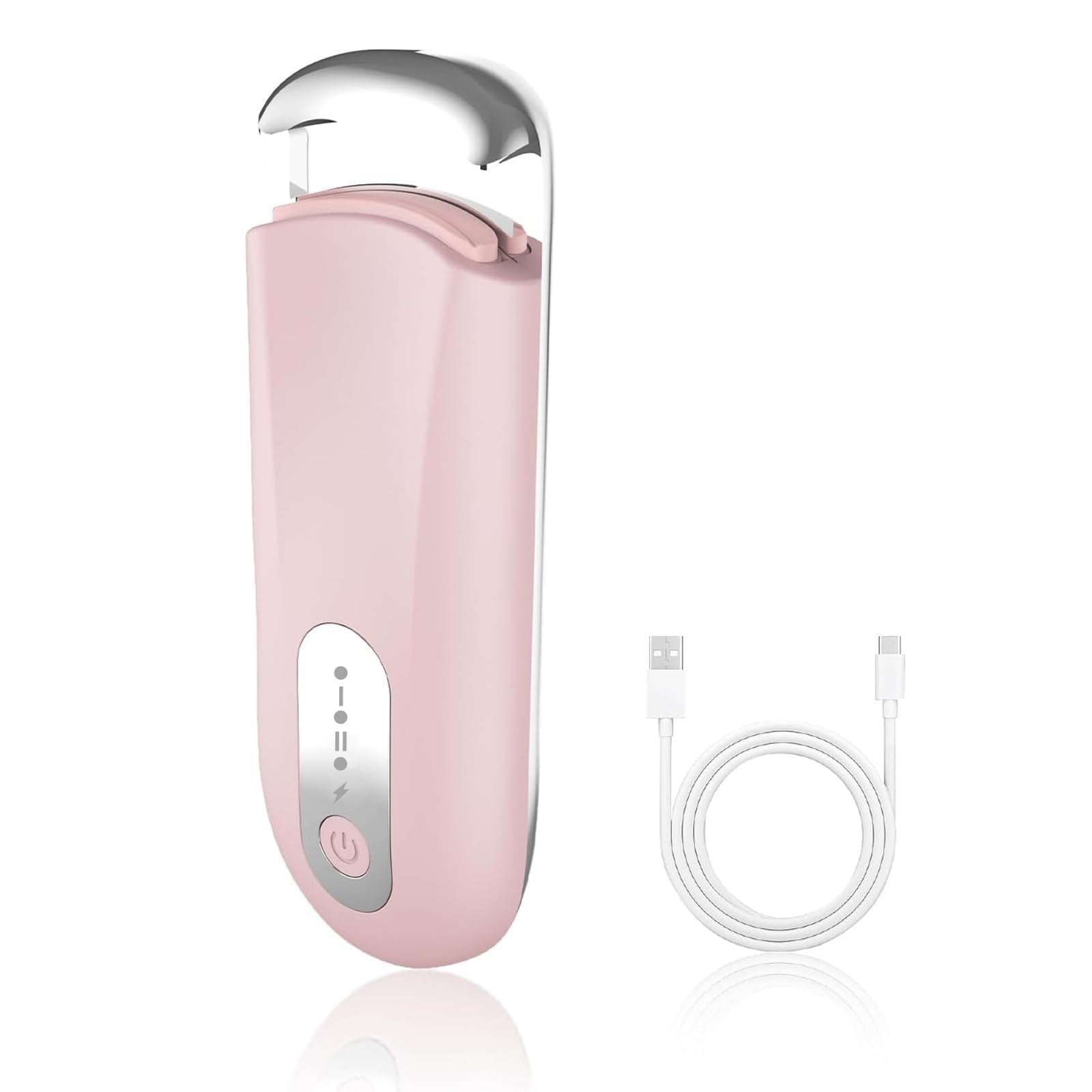 Recourbe-cils chauffant rose électrique rechargeable de voyage avec câble USB de type C - 8