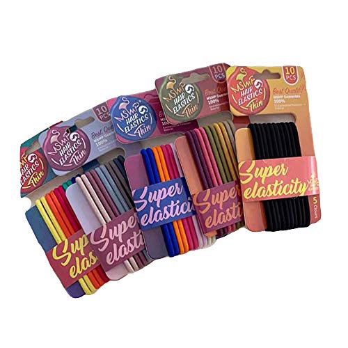 Hair Ties Multicolor Elastic Hair Bands for Women Thick Hair ,Curly Hair or Sensitive Scalps 50PCS