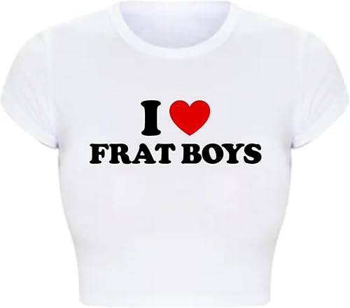 Miniatura 3 de I Heart Shirt - Custom Crop Top - I Love Frat Boys - Fitted Crop Top - Gift For Her - Retro - Graphic Stylish Outfit - Y2K Outfit - Summer Gifts -