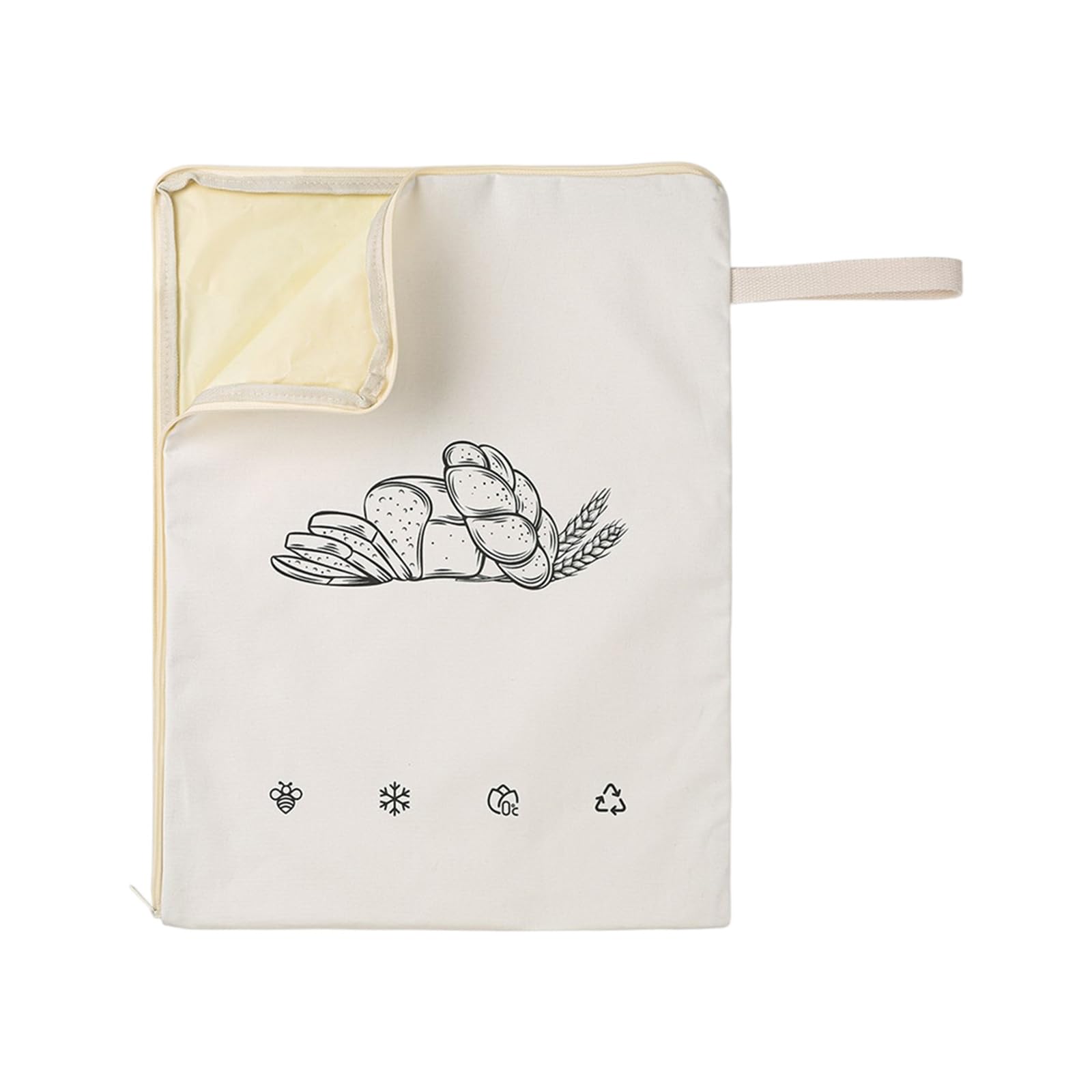 TQUXNGA Sustainable Breathable Bees Wax Fabric Sourdough Bread Bag Storage Pouches with Unique L Type Zippered Mechanism Leak Proof Treat Storage Bags