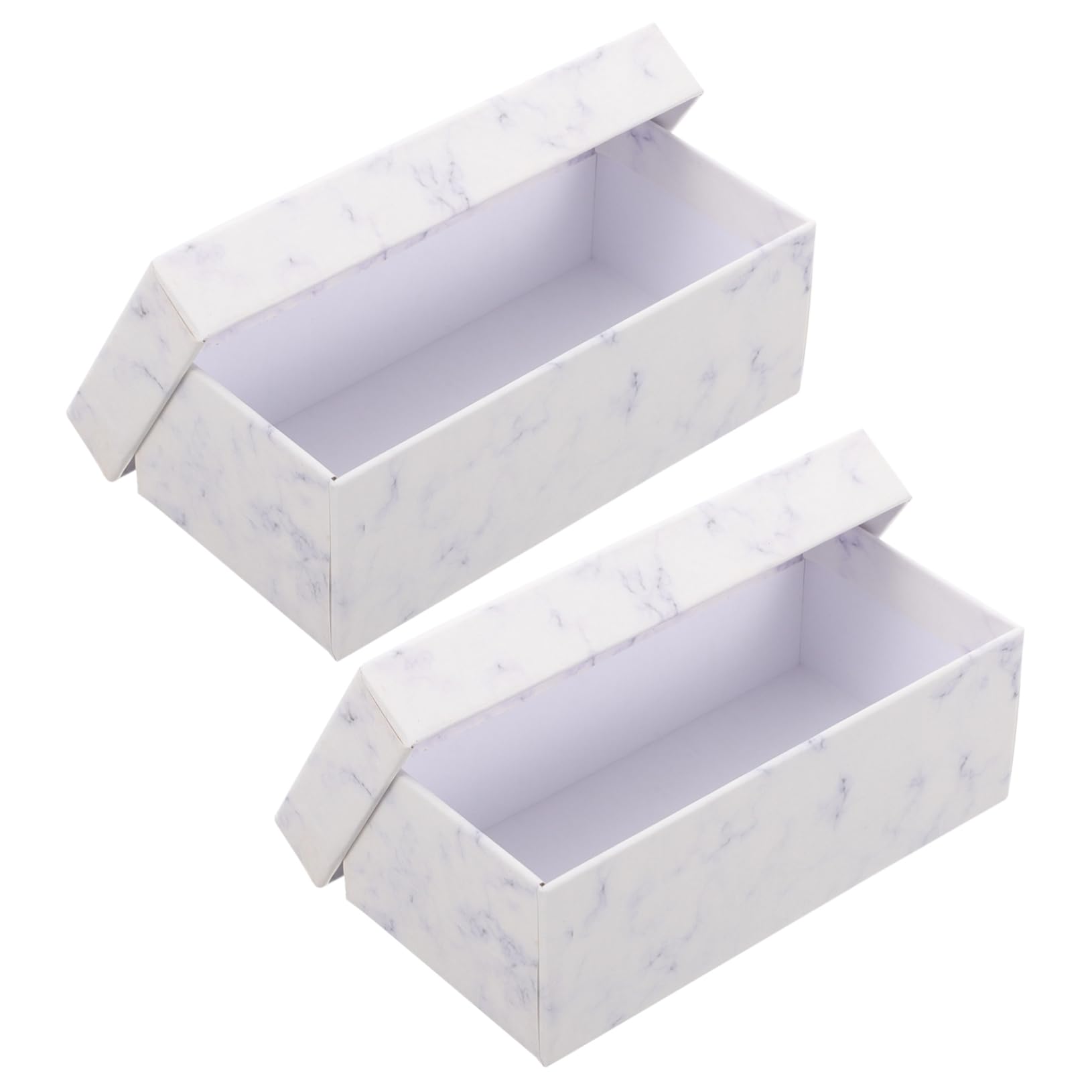 Cabilock 2pcs Marble Box for Jewelry Storage Wrapping Container for Cosmetics Lipstick Elegant Present Box for Parties Christmas Special Occasions
