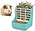 Hay Feeder, 2 in 1 Food and Hay Feeder Rack for Rabbit, Guinea Pig and Other Small Animals (Blue)