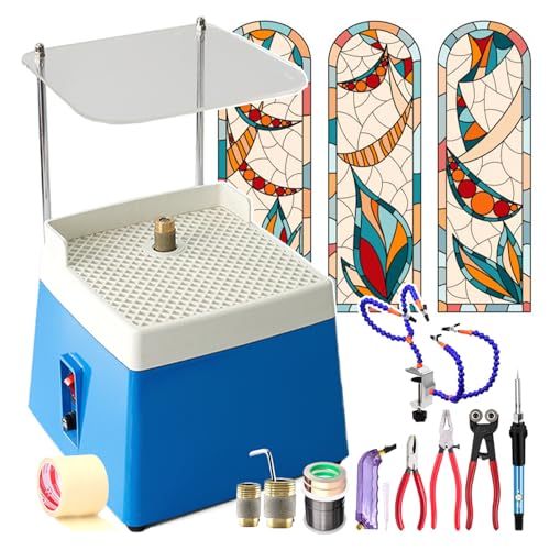 Professional Glass Starter Grinder Tool Kit Set for DIY Enthusiasts,Mosaic&Stained Glass Crafting Tool Set with Automatic Water Grinder