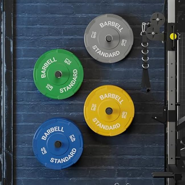 Mikolo Weight Plates 2 Inch, Bumper Plates with Enhanced Grip, Olympic Weight Plates for Strength Training and Weight Lifting