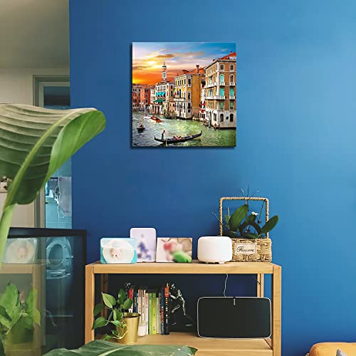 Wall Art Decor Poster Painting On Canvas Print Pictures Scenic Views Of Venice Canal Boat Italy Town Landscape Framed Picture For Home Decoration Living Room Artwork #TOP1