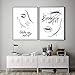 Produktbild WSHIYI Mode Makeup Wandkunst Leinwand Augenbrauen Kunst Druck Lippen Wimpern Poster und Druck Beauty Wandbild Mädchen Zimmer Dekor 50x70cmx2 (19.7x27.6Inch) Kein Rahmen
