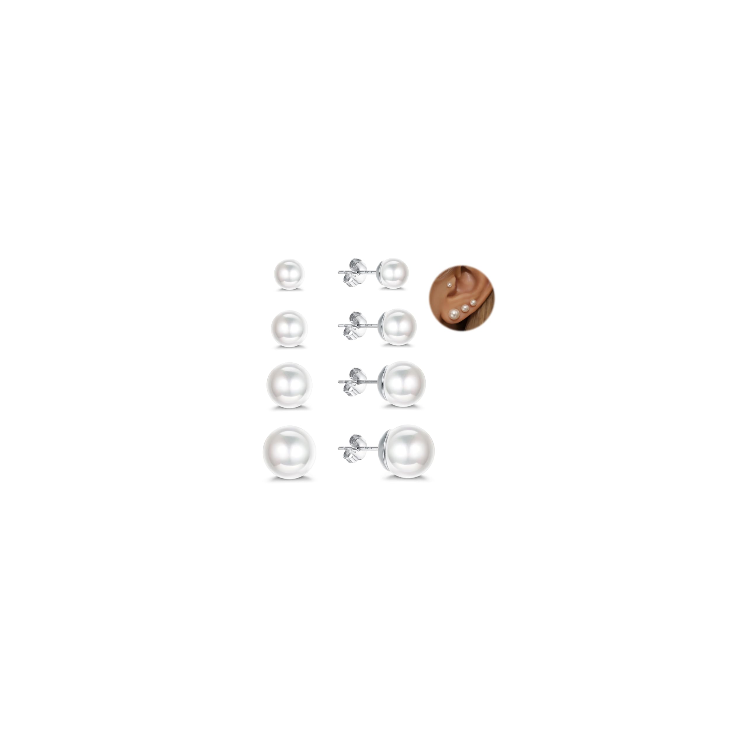 Senteria Parel Oorbellen Studs 6 Paar Sterling Zilveren Parel Oorknopjes Set Hypoallergene Kleine Zilveren Oorknopjes Parel Oorknopjes voor Dames Meisjes Heren 3/4/5/6/8/10MM Senteria Parel Oorbellen Studs 6 Paar Sterling Zilveren Parel Oorknopjes Set Hypoallergene Kleine Zilveren Oorknopjes Parel Oorknopjes voor Dames Meisjes Heren 3/4/5/6/8/10MM
