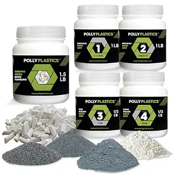 Polly Plastics Rock Tumbler Grit and Polish Refill & Ceramic Tumbling Filler Media - Silicone Carbide Polisher Grit - Rock Polish Supplies & Accessories