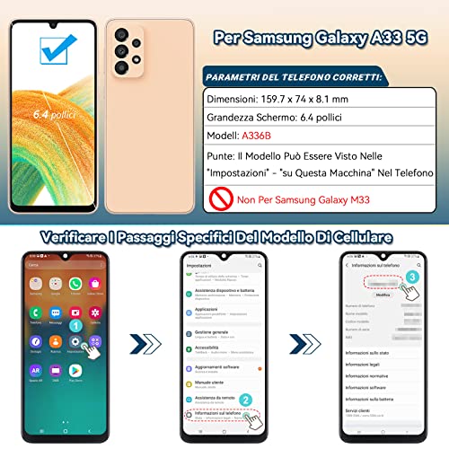 RongZy Schermo LCD per Samsung Galaxy A33 5G A336B...