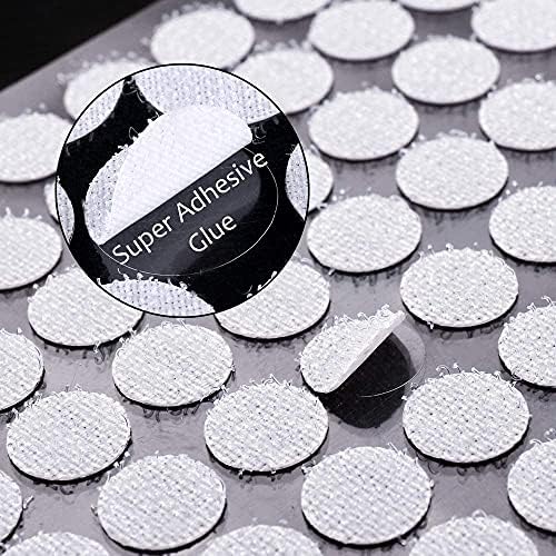 2016pcs 2/5" 10mm Self Adhesive Dots Tape Diameter Sticky Back Coins Hook and Loop with Sticky Glue Coins Tapes White for School,Classroom,Office,Home (2016)