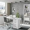 briebe Bureau, Table Informatique Bureau, Pieds en Métal 76x135x60cm (Hauteur x Largeur x Profondeur) Design Industriel, Smuk Blanc Atlas