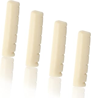 Litoexpe 4 Pcs Acoustic Guitar Nuts, Fit for 43mm(1-11/16 inch) Width Neck Slot, Bone Original Color, 6 String