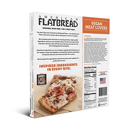 American Flatbread Plant-Based Vegan Meat Lovers Pizza, Dairy-Free, Non-Gmo Vegetarian Pizza With No Artificial Preservatives, Frozen Meals And Entrees, 11.2 Ounces, Pack Of 6 #TOP3