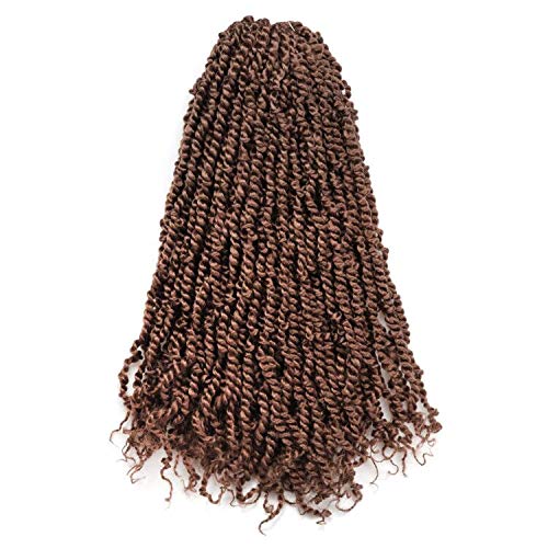 Toyotress Tiana Passion Twist Hair - 20 Inch Brown Pre-Twisted 8 Packs (12strands/pack) Pre-Looped Passion Twists Crochet Braids Made Of Bohemian Hair Synthetic Braiding Hair Extension (20 Inch, #30)