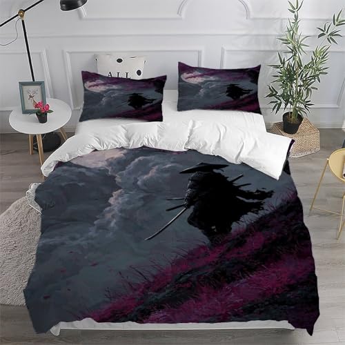 Housse de couette samouraï gothique 260x220 cm avec 2 taies - 6