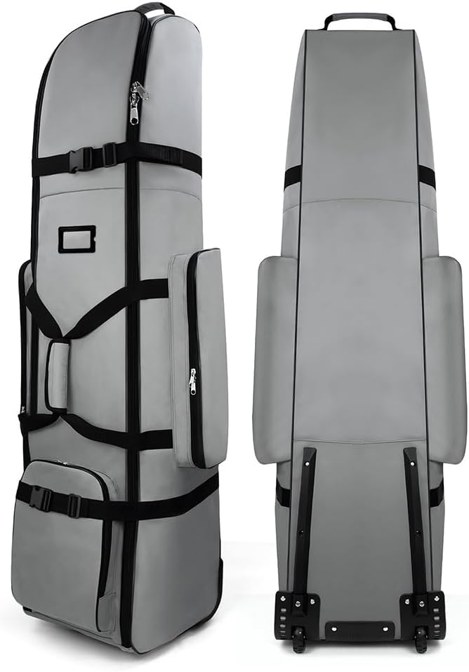Shrinkable Golf Travel Bag, Lightweight Airline Transport for Clubs, Zipper Case with Wheels and Lockable Buckle, Protect Your Clubs, Oxford Cloth, Lightweight and Easy to Handle