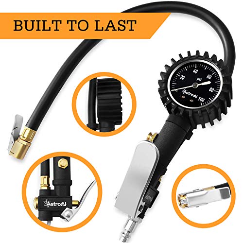 image for AstroAI Upgraded 100 PSI Tire Inflator with Pressure Gauge, Heavy Duty