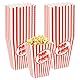 Popcorn Tüten 35 Stück Popcorn Boxen, Popcorntüte mit Rot/Weiß Gestreift,10.5 x 6 x14cm,Groß Candy Container Snack Boxen für Kino Filmabende Kindergeburtstag und Übernachtungsparty