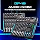 Audio Mixer Professioneller,10 Kanal Stereo Sound Mischpult mit 99 DSP-Reverb/7-Band-Gleichgewicht/USB-Anschluss,Eingang 48 V Phantomspeisung,Ein Klick stumm,für Aufnahme DJ Bühne Musik Anwendung