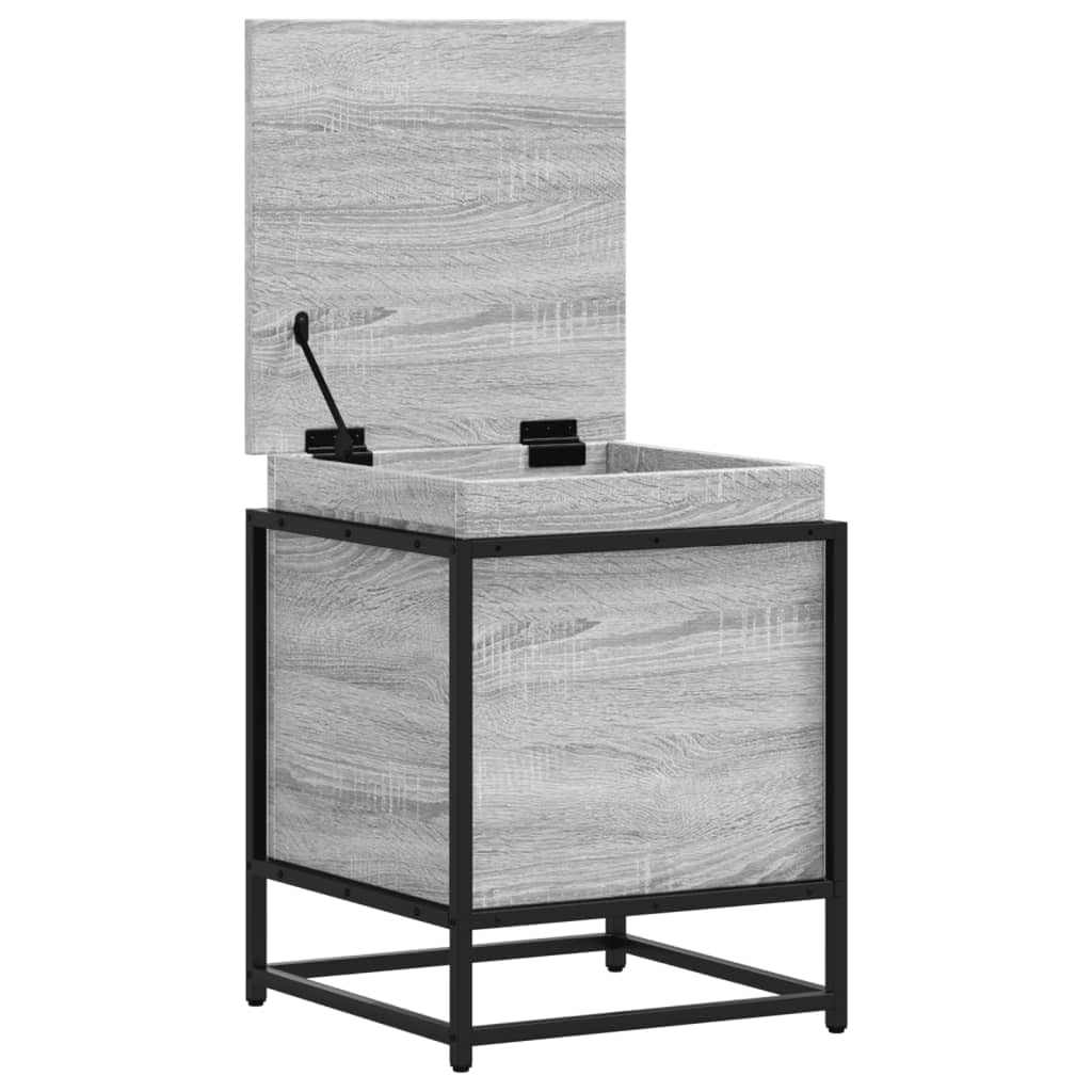 Aufbewahrungsbox mit Deckel Sonoma Grau Holz Multifunktional Aufbewahrungsboxen Organizer für Flur Schlafzimmer Wohnzimmer Eingang
