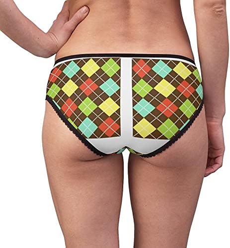 Argyle Pattern Panties, Argyle Pattern Underwear, Briefs, Cotton Briefs, Funny Underwear, Panties For Women