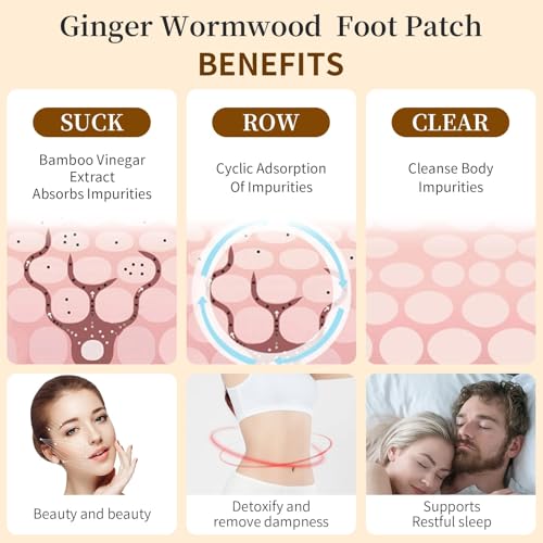 Image of CHADUO Cleansing Foot Pads Natural Cleansing Foot Pads Ginger Wormwood Patches-Improves Sleep and Supports Body Cleansing-40PCS 姜草足贴 脚贴 天然清洁