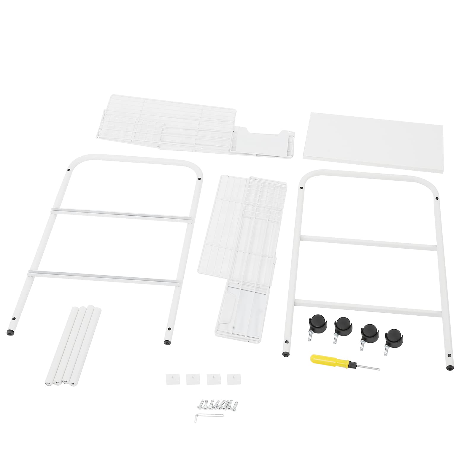 Wózek do Przechowywania Organizer na Kółkach Kompozytowe Drewno i żelazo Wózek Narzędziowy 37,5 X 24 X 65,5 Cm z 4 Kółkami 3-poziomowa Półka do Kuchni Sypialnia Łazienka Pokój Dzienny