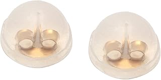 Dazzlingrock Collection 14k Silicone Covered Replacement Earring Backs Pair (2 pcs Included), Yellow Gold