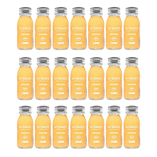 Chupito de jengibre - para un golpe rico de energía. Ecológico y vegano. Sin azúcar y sin aditivos. 21 x 60 ml