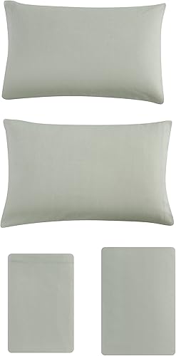 Miniatura 7 de Eddie Bauer - Sábanas matrimoniales, juego de cama de franela de algodón, cepilladas para mayor suavidad, decoración acogedora del hogar (verde,