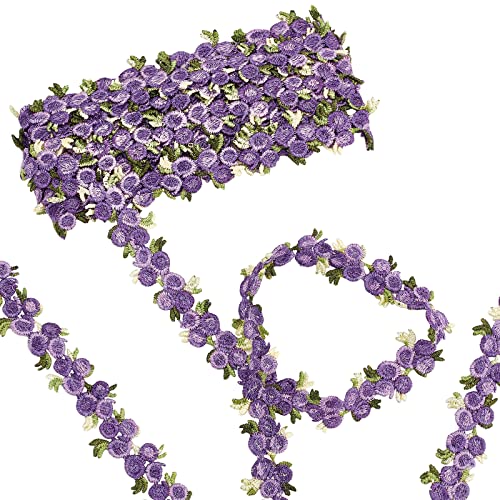 GORGECRAFT 5 Yards Flower Trim Ribbon Floral DIY Lace Applique Sewing Craft Lace Edge Trim for Wedding Dresses Embellishment DIY Party Decor Clothes
