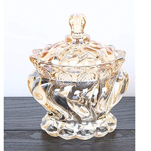 LeYin Embossed Clear Glass Apothecary Jar with Lids, Crystal Jewelry Box Candy Jar Food Jar Wedding Candy Containers Buffet Jars