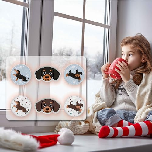 Hook Handwärmer Taschenwärmer Dackel Wiederverwendbar, 6er-Set Handwärmer Knick Taschenwärmer Weihnachten Hand Wärmer Fingerwärmer Wiederverwendbar, Händwärmer für Damen Warm