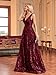 Sleeveless Glitter Sequined Womens Long Formal Gown Aline Prom Dress for Anchorwoman Floor Length Evening Dress Burgundy XL