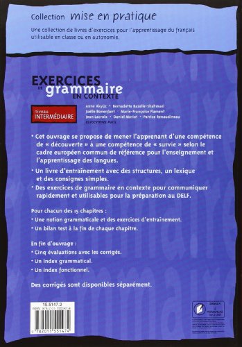 EXERCICES GRAMMAIRE CONTEXTE-NIVEL INTERMEDIO: Niveau intermédiaire (SIN COLECCION)