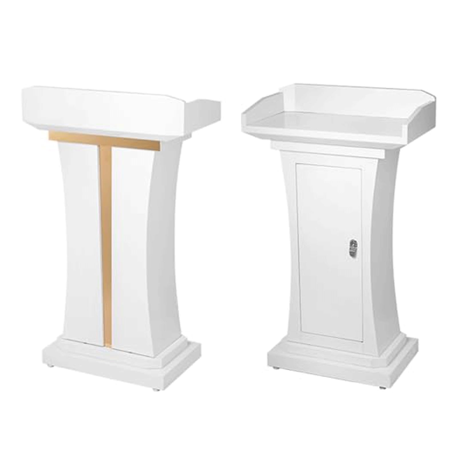 Support de Plancher de pupitre en Fer, Support d'hôtesse de Bureau de chaire d'église avec Serrure | Chaires for églises avec casiers et crédences surélevées for événements et bureaux de réception(Wit)
