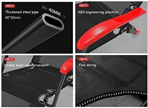 Vista 8 de Tumbonas, tumbona de gravedad cero, plegable al aire libre, playa, césped, camping, portátil, tumbona reclinable, con almohada para el cuello, silla