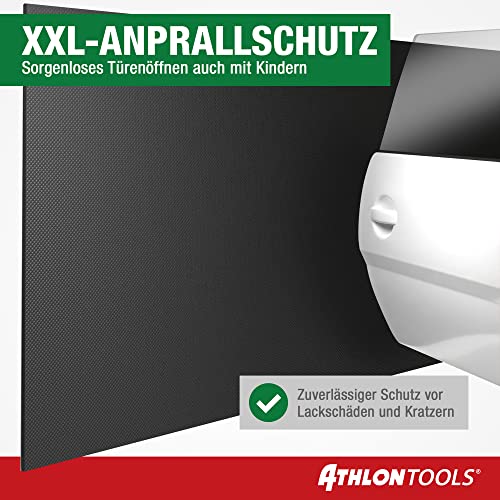 ATHLON TOOLS 1x FlexProtect XXL Garagen-Wandschutz, 1x2 m lang, Extra großer Auto-Türkantenschutz, Selbstklebend, Wasserabweisend (Schwarz (100x200cm))