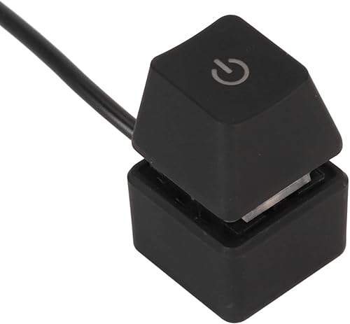 Miniatura 8 de Diyeeni Alimentación de PC con luz de 7 colores, cable adaptador de control de fuente de alimentación, teclas mecánicas de interruptor azul,