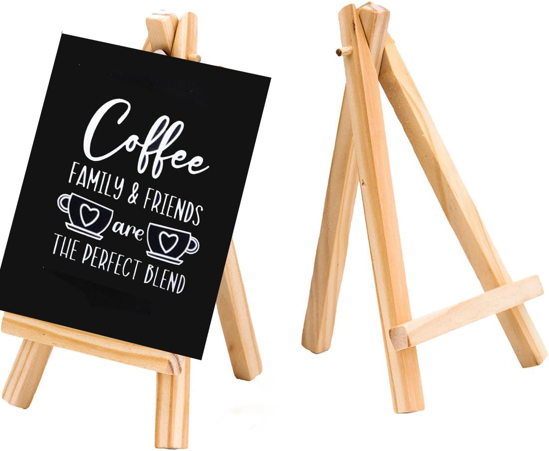 Desi Rang 4 Pcs Mini Chalkboard Easel Signs for Tabletop Decor, Restaurant Food Menu Display, Small Chalk Board Message, Wedding, Catering, Coffee Café Shop Hotel Office Party Supply (5.5x4 in)