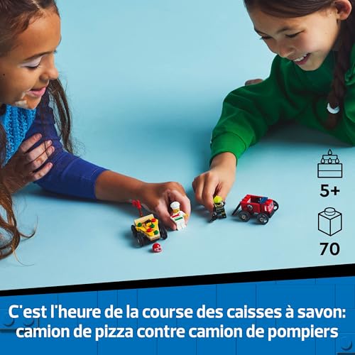 Lego City Pack De Bolide De Course: Camion De Pizza Contre Camion De Pompiers 60458 Lego La Boite - vue 2