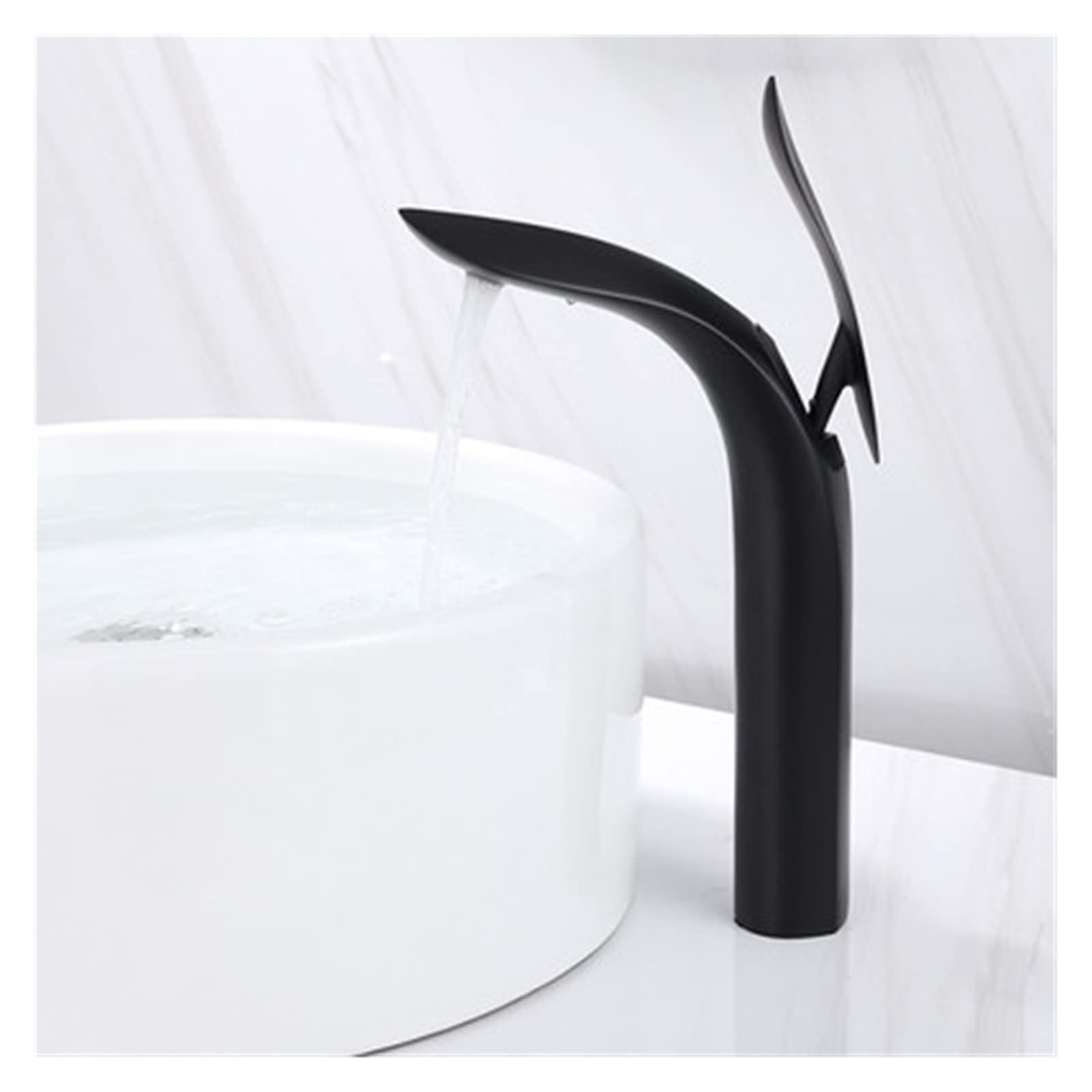 Mitigeur de lavabo eau chaude froide noir pour robinet de vasque haute