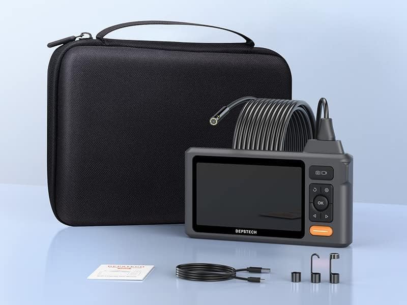 DEPSTECH Ipari Endoszkóp Kamera 5" IPS Kijelzővel - 1080P Felbontás, IP68 Vízálló, 5m Kábel, Cső és Fal Vizsgálathoz