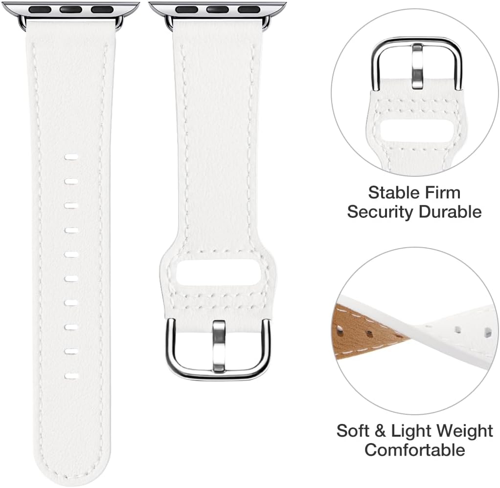 POWER PRIMACY Bands Compatible with Apple Watch Band 38mm 40mm 41mm 42mm for Men Women iWatch Series 10/9/8/7/6/5/4/3,SE(Black+White