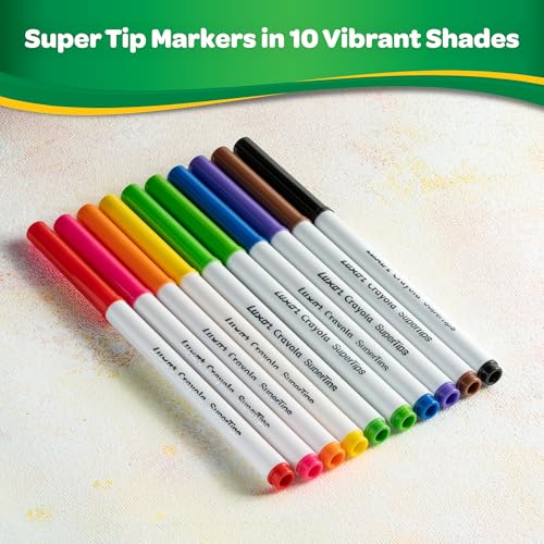 Image of Luxor Crayola Washable Super Tips Markers 10 Shades