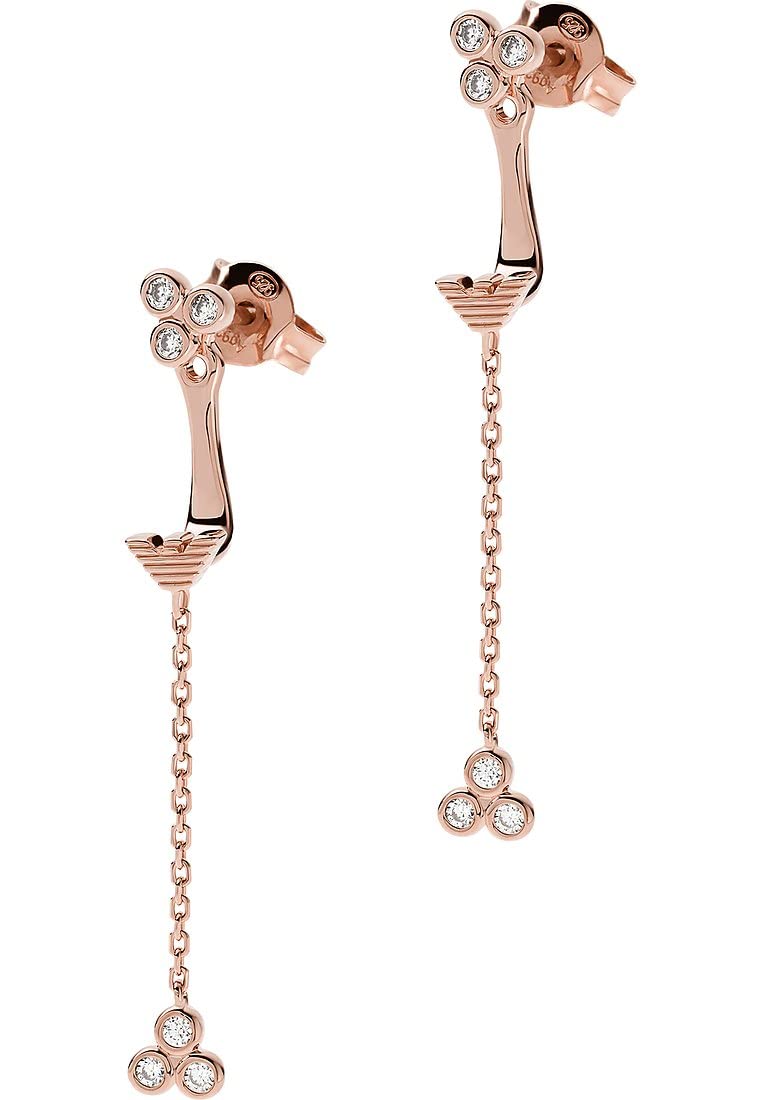 Emporio Armani Damen Ear-Jacket-Ohrringe Hängeohrringe Sterlingsilber roségoldfarben, EG3488221