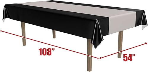 Miniatura 3 de Beistle Elegante cubierta rectangular de plástico negro y plateado para premios de noche, suministros de fiesta de graduación, decoraciones de boda