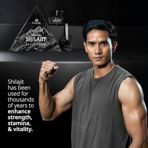 Image of Pravek Shuddha Shilajit /Shilajeet Resin Form 20g | 250mg - 500 mg per Serving | Boosts Strength, Stamina & Muscle Growth | Lab Tested | Highly Purified with 70% Fulvic Acid | Shilajit for Men & Women